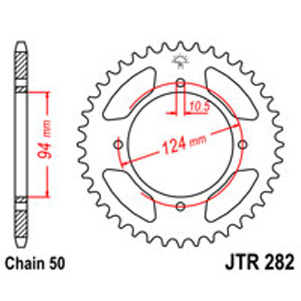 JT JT Rear Sprockets R/W 282-34T HON